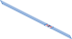 Sticker  1.4 x  31.3 with White Stripes on Blue and Coast Guard (1995) Logo on Right Side