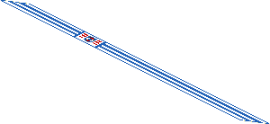 Sticker  1.4 x  31.3 with White Stripes on Blue and Coast Guard (1995) Logo on Left Side