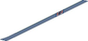 Sticker  1.4 x  31.3 with White Stripes on Blue and Coast Guard (1995) Logo on Right Side (Formed)