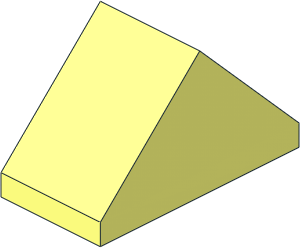 Slope Brick 45  2 x  1 Double with Bottom Stud Holder