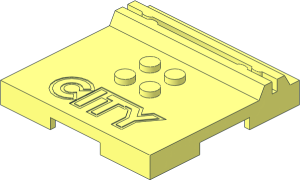Plate  6 x  6 x  0.667 with 4 Studs and Card-holder - "CITY"