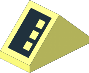 Slope Brick 45  2 x  1 Double with Double 3 Button Black Pattern