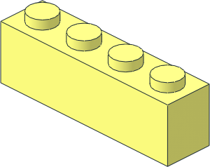 =Brick  1 x  4 without Centre Studs =Brick  1 x  4 without Centre Studs