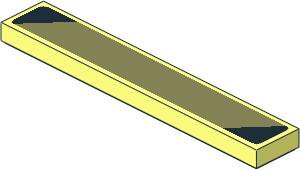Tile 1 x 6 with 2 Black Triangles on Olive Green Up Right Sticker Tile 1 x 6 with 2 Black Triangles on Olive Green Up Right Sticker