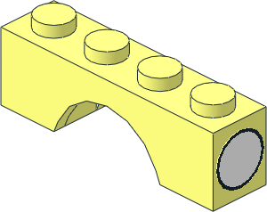 Arch  1 x  4 with White Disc and Black Circle Sticker