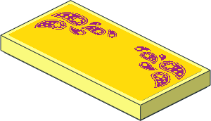 Tile  2 x  4 with Magenta Paisley Shooting Stars on Yellow Background Sticker