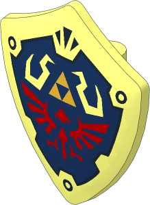 Minifig Shield Quadrilateral with The Legend Of Zelda Hylian Shield Pattern