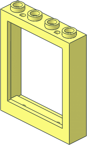 Window  1 x  4 x  4 with Door and Glass Holder