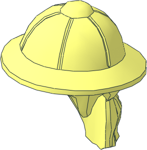 Minifig Pith Helmet and Hair in Ponytail