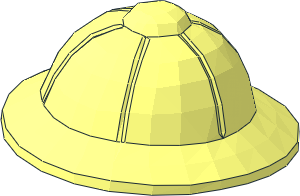 ~Minifig Pith Helmet and Hair in Ponytail - Hat