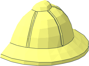 ~Minifig Pith Helmet and Hair in Ponytail - Half Hat