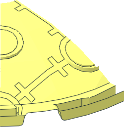 ~Brick  6 x  6 x  1 Round with Curved Top - without Patternable Surfaces - 1/8th