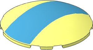 Brick  6 x  6 x  1 Round with Curved Top with Dark Azure Wide Stripe Pattern