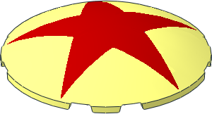 Brick  6 x  6 x  1 Round with Curved Top with Red Star Pattern