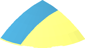 ~Brick  6 x  6 x  1 Round with Curved Top with Dark Azure Wide Stripe Pattern - Quarter