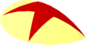 ~Brick  6 x  6 x  1 Round with Curved Top with Red Star Pattern - Half