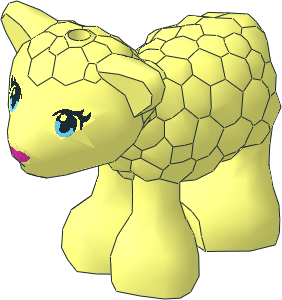 Animal Lamb Friends with Dark Azure Eyes, Dark Pink Nose and Black Eyelashes Pattern