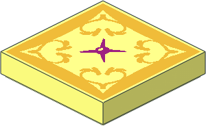 Tile  2 x  2 with Gold and Magenta Cushion Pattern