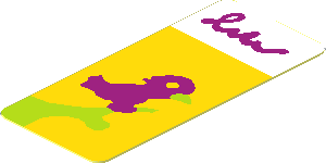 Sticker  1.8 x  0.8 with Magenta Bird on Lime Branch