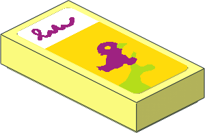 Tile  1 x  2 with Magenta Bird on Lime Branch Sticker