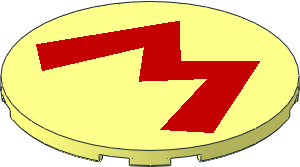 Tile  6 x  6 Round with Super Mario Logo Red Capital Letter "M" Pattern