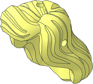 Figure Friends Hair Long, Left Side Part and High Bangs, Hole on Top and Left