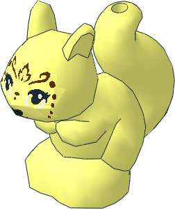 Animal Squirrel with Black Nose, Mouth and Eyes with Eyelashes and Reddish Brown Face Decorations Pattern