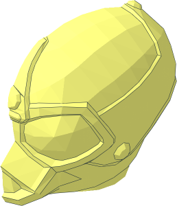 ~Minifig Head SW Protocol Droid (RA-7) - Half