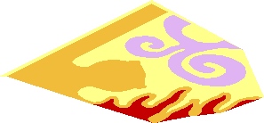 ~Tile 2 x 4 with Metallic Gold, Red and Lavender Arabian Rug Pattern - Half ~Tile 2 x 4 with Metallic Gold, Red and Lavender Arabian Rug Pattern - Half