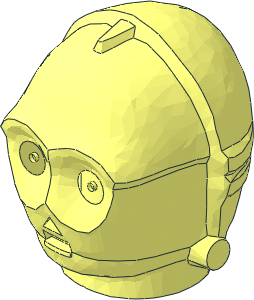 ~Minifig Head Protocol Droid without Eyes
