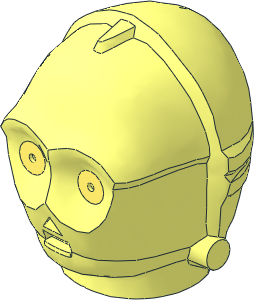 Minifig Head Protocol Droid with Bright Light Yellow Eyes Pattern Minifig Head Protocol Droid with Bright Light Yellow Eyes Pattern