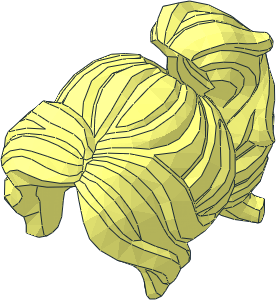 ~Minifig Hair Female Long Wavy with Ponytail with Band - Hair