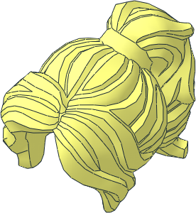 Minifig Hair Female Long Wavy with Ponytail with Band