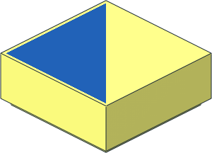 Tile 1 x 1 with Blue Triangle Pattern