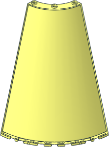 ~Cone  8 x  8 x 12 Quarter with  6 x  6 Cutout without Patternable Surfaces