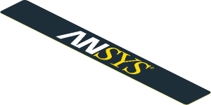 Sticker  0.8 x  5.8 with "ANSYS" Logo on Black Background