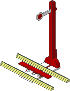 Train Track  4.5V Straight Tapered with Signal Red/White (Stop)