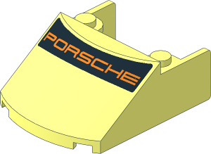 Windscreen  5 x  4 x  1.667 Curved with Orange "PORSCHE" on Black Background Sticker