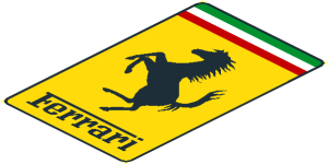 Logo Ferrari Badge Rectangular (1961-1989) Low Resolution