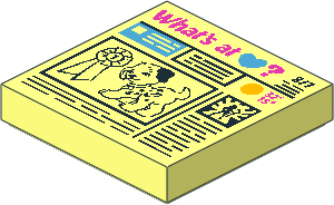 Tile  2 x  2 with Newspaper "What's at Heart?" Pattern