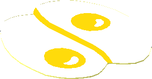 Sticker  1.3 x  1.4 Irregular with Two Fried Eggs