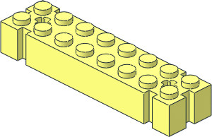 Brick  2 x  8 with Axleholes and  6 Notches