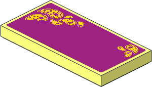 Tile  2 x  4 with Yellow Paisley Shooting Stars on Magenta Background Left Sticker