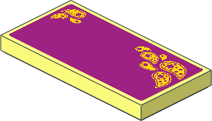 Tile  2 x  4 with Yellow Paisley Shooting Stars on Magenta Background Right Sticker