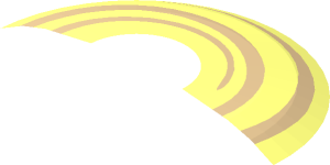 ~Dish  6 x  6 Inverted with Solid Studs with Two Tan Swirls Half