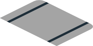 ~Sticker  3.1 x  0.8 with Black Stripes on Light Bluish Grey Background - First Face