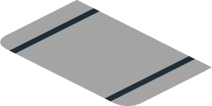 ~Sticker  3.1 x  0.8 with Black Stripes on Light Bluish Grey Background - Fifth Face