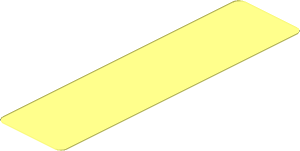 ~Sticker  3.1 x  0.8 with Black Stripes on Light Bluish Grey Background - Bottom Face