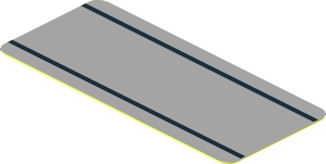 Sticker  0.8 x  1.9 with Black Stripes on Light Bluish Grey Background