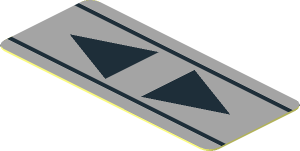 Sticker  0.8 x  1.9 with Black Triangle and Stripes on Light Bluish Grey Background